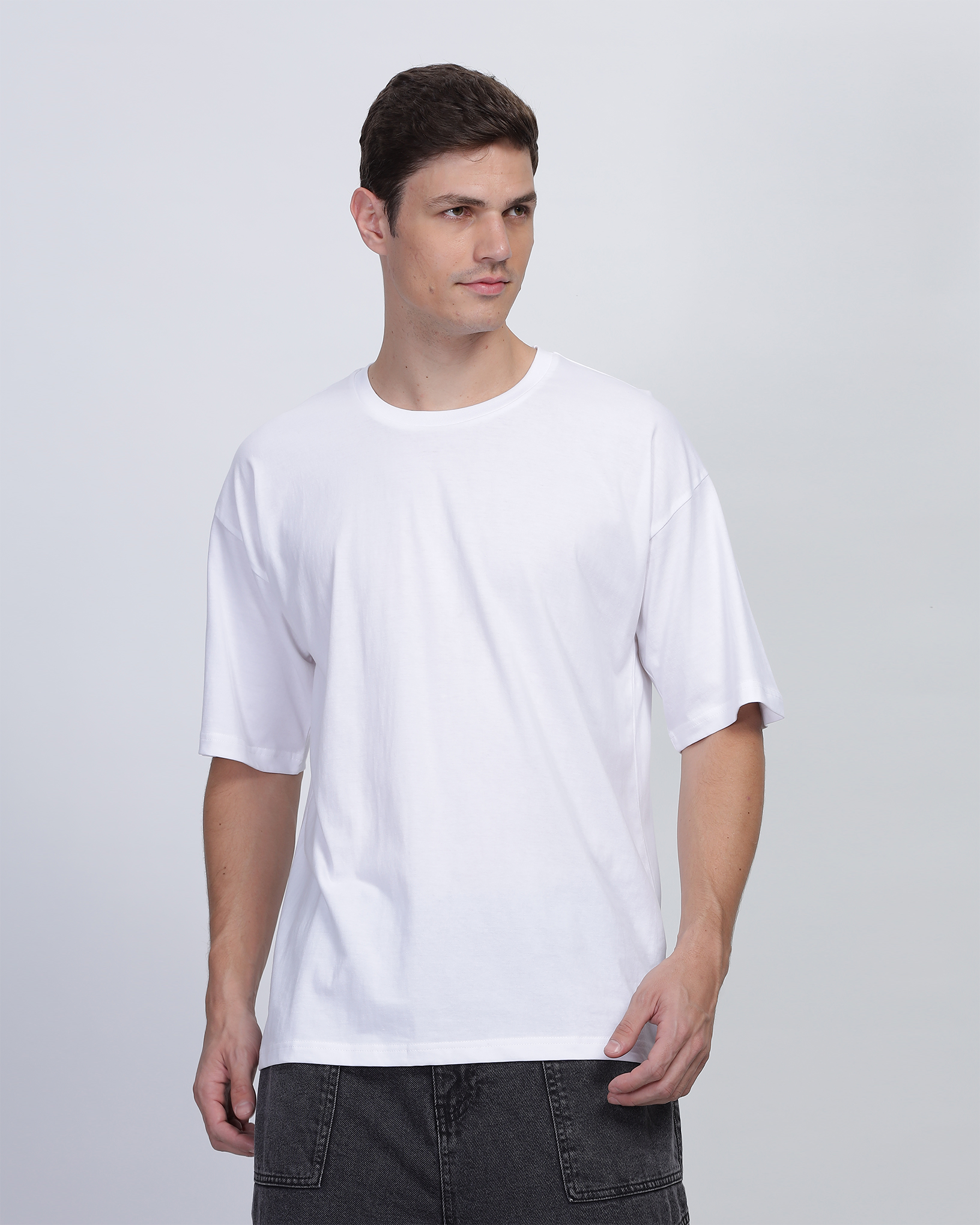 White True Oversized Fit Printed T-shirt