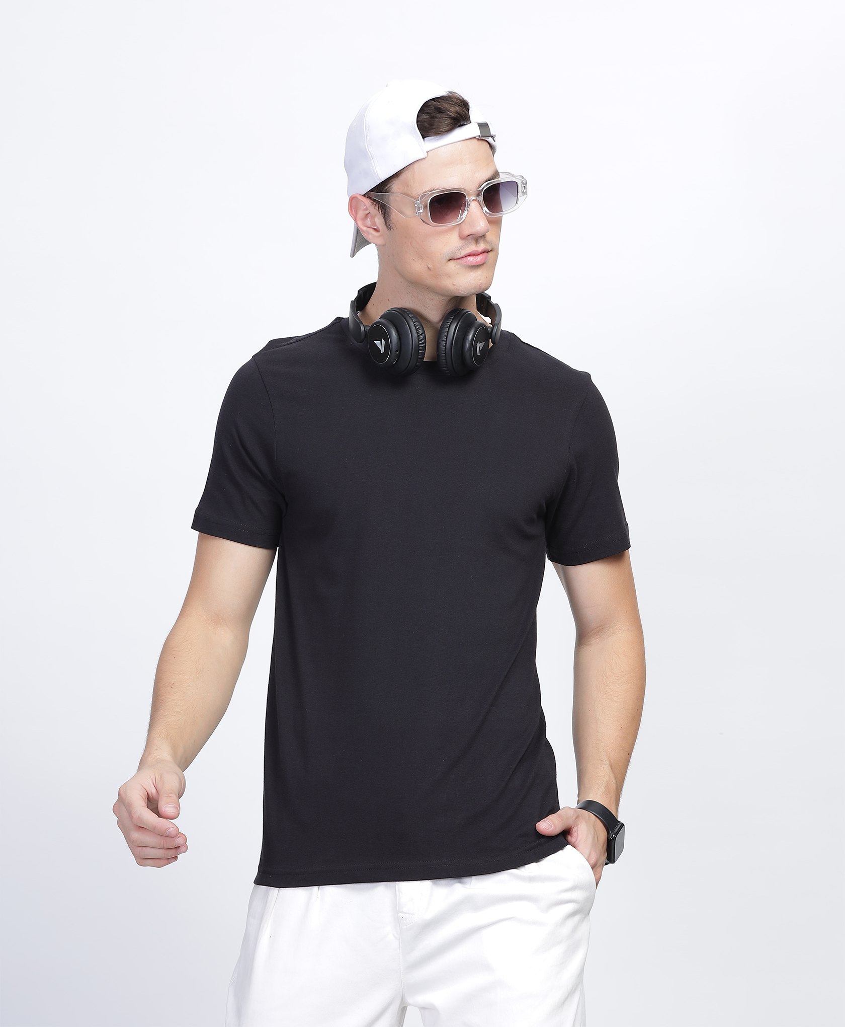 Black Regular Fit Printed T-shirt