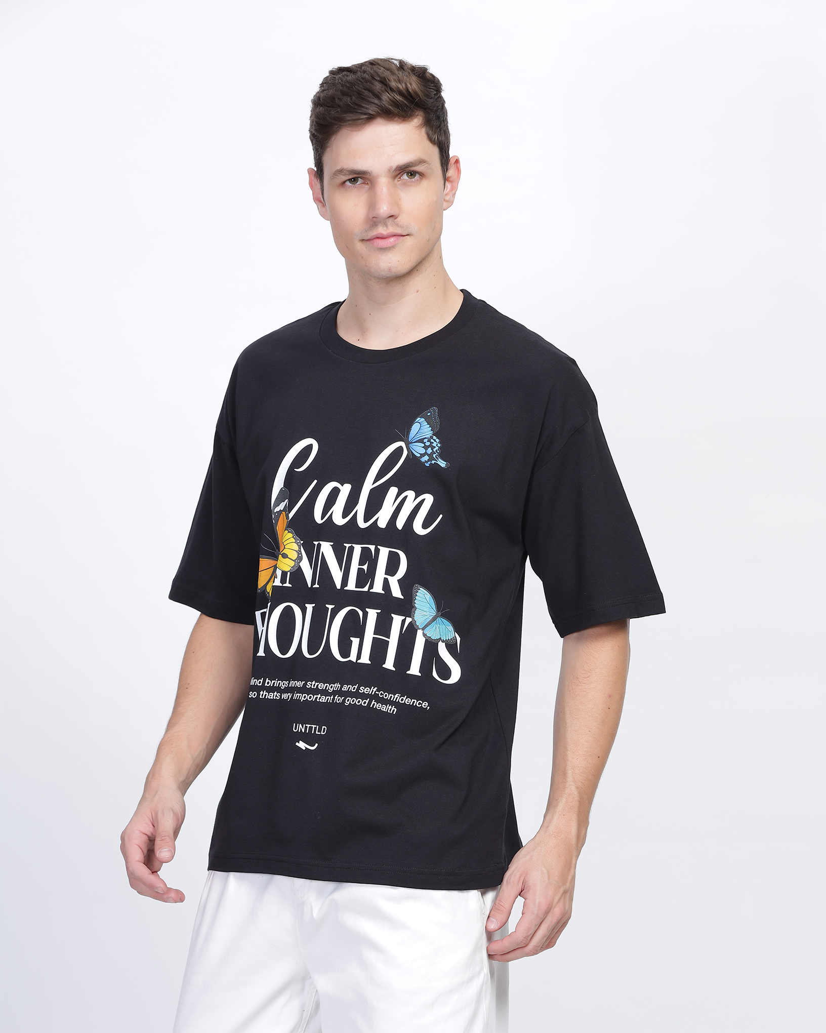 Black True Oversized Fit Printed T-shirt