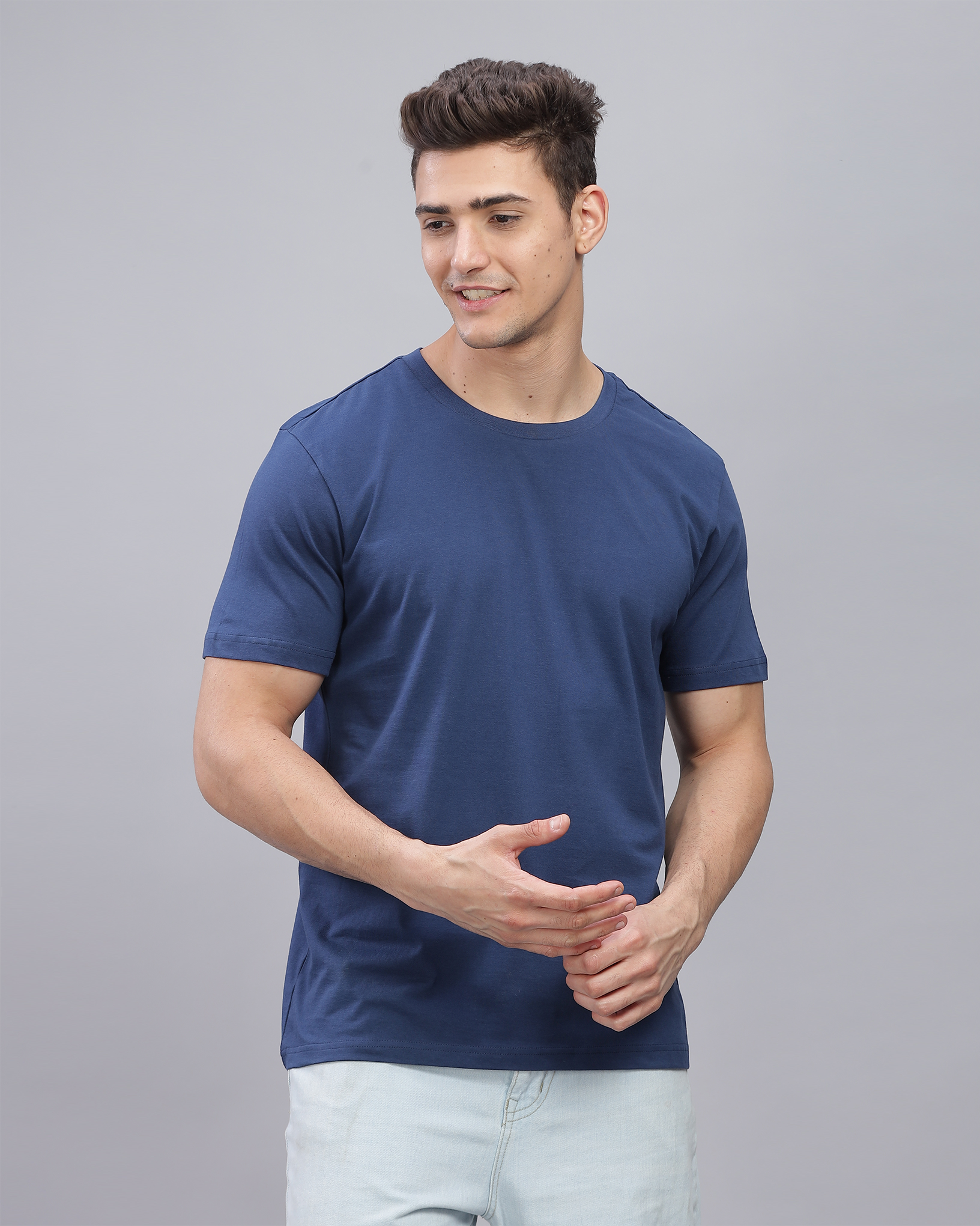 Very Blue Regular Fit Printed T-shirt