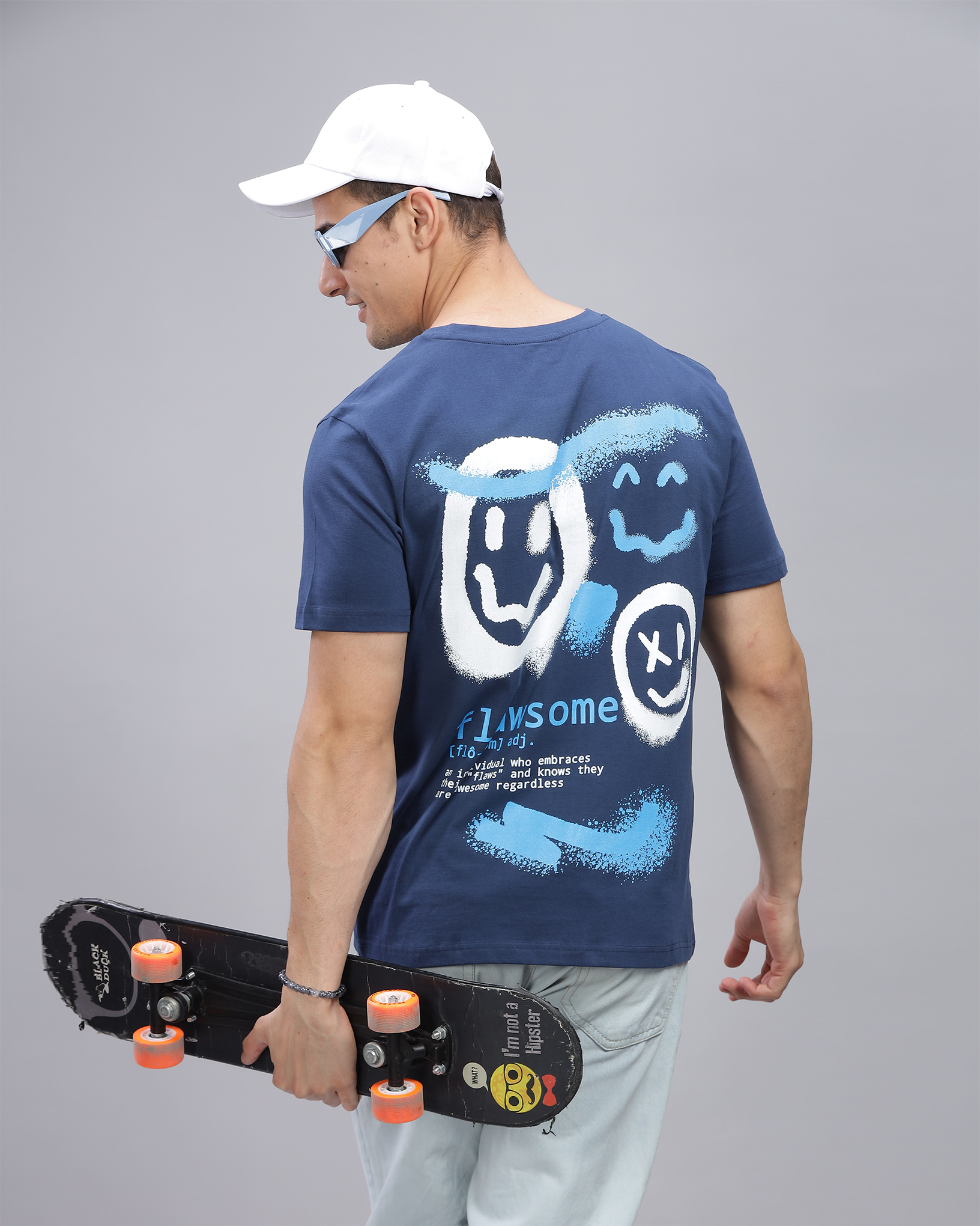 Very Blue Regular Fit Printed T-shirt