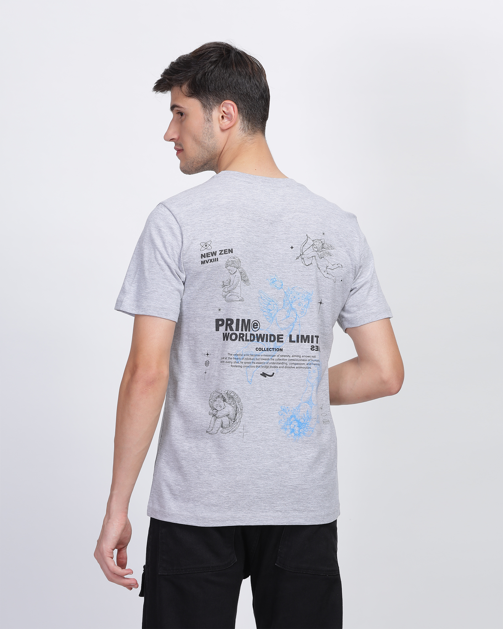 Grey Regular Fit Printed T-shirt