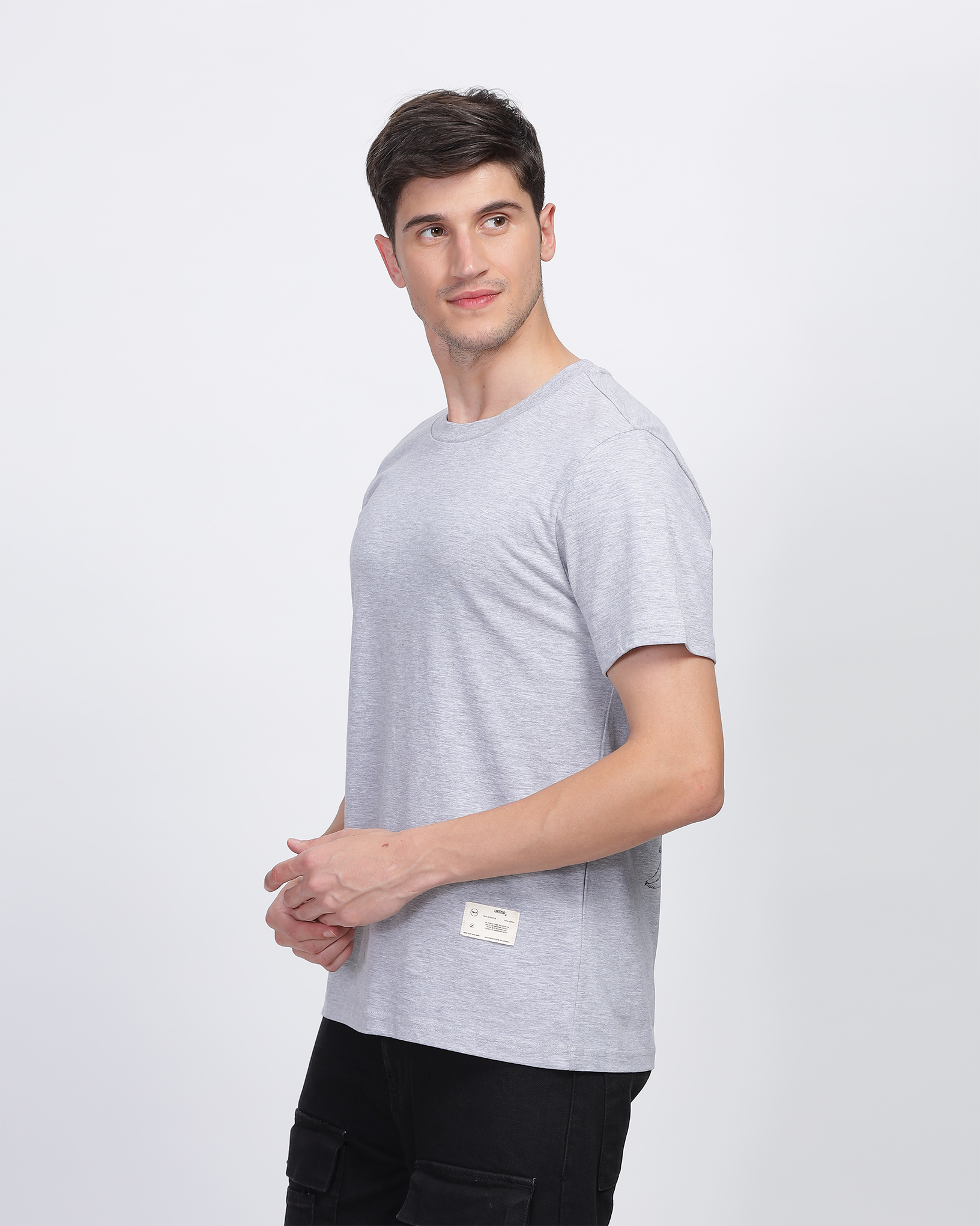 Grey Regular Fit Printed T-shirt