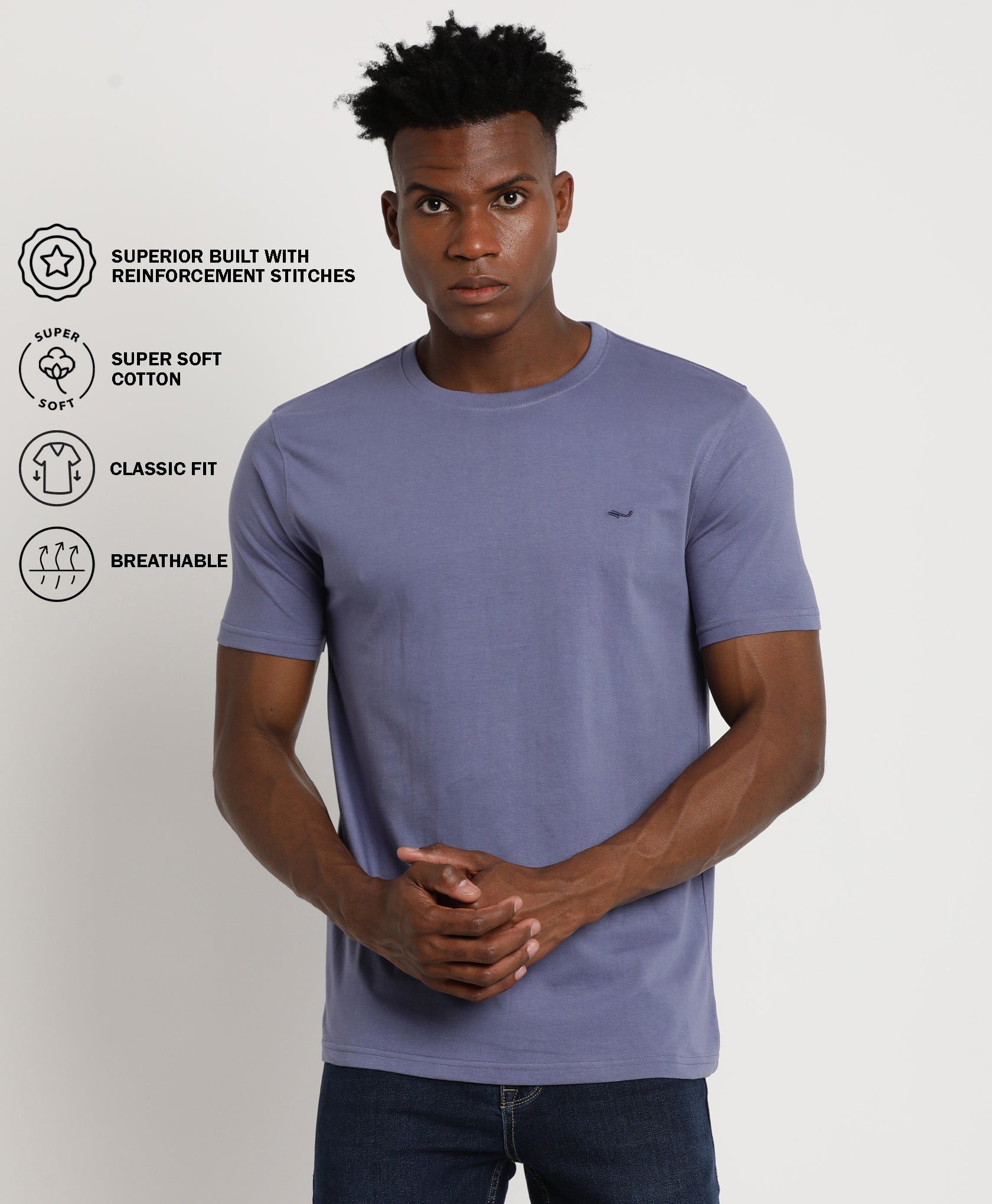 Slate Blue Slim-fit T-Shirt