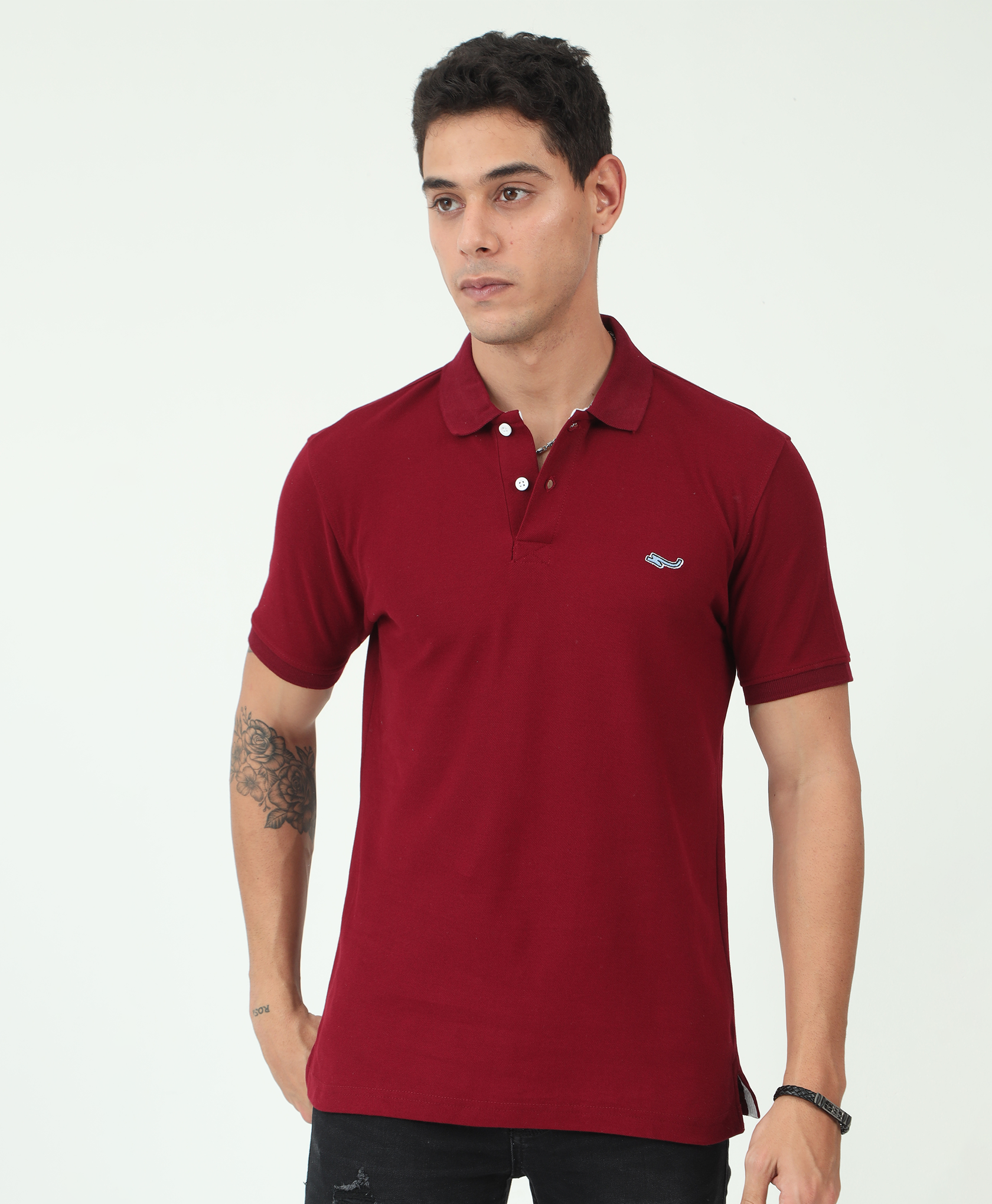 Red Back printed Polo T-Shirt