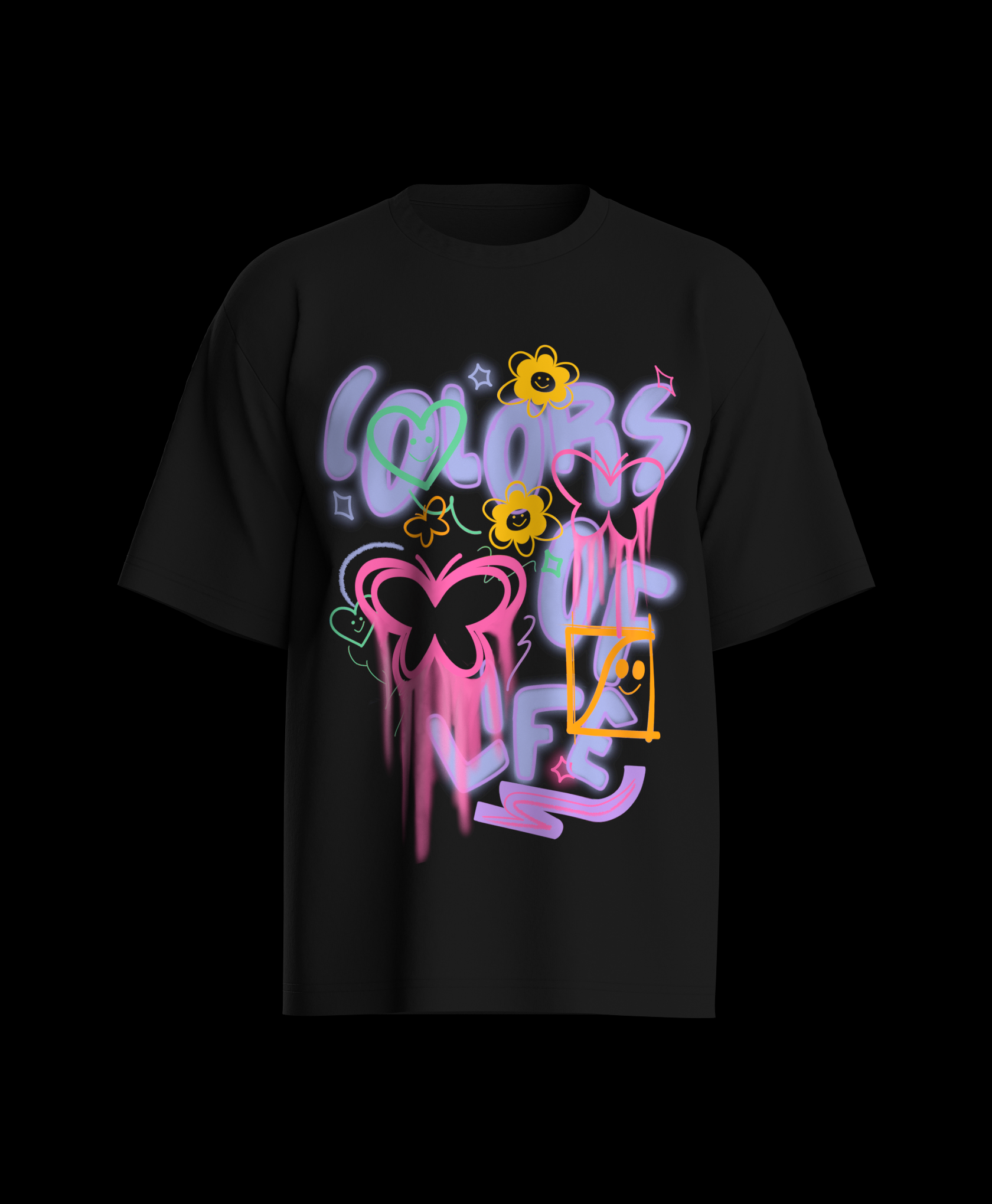 Colors of Life Oversized Printed T-shirt