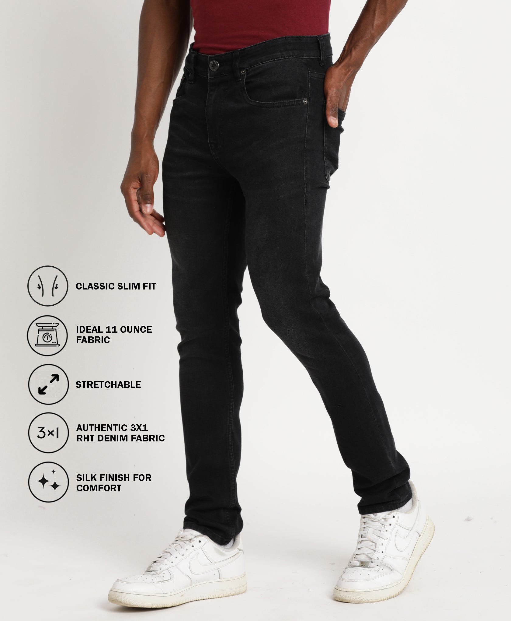 Washed Black Slim-fit Jeans