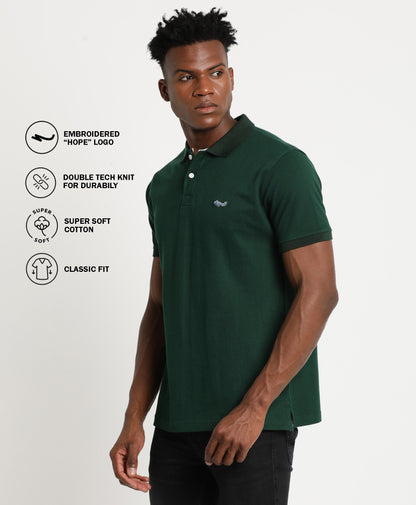 Dark Green Polo T-Shirt for Men 