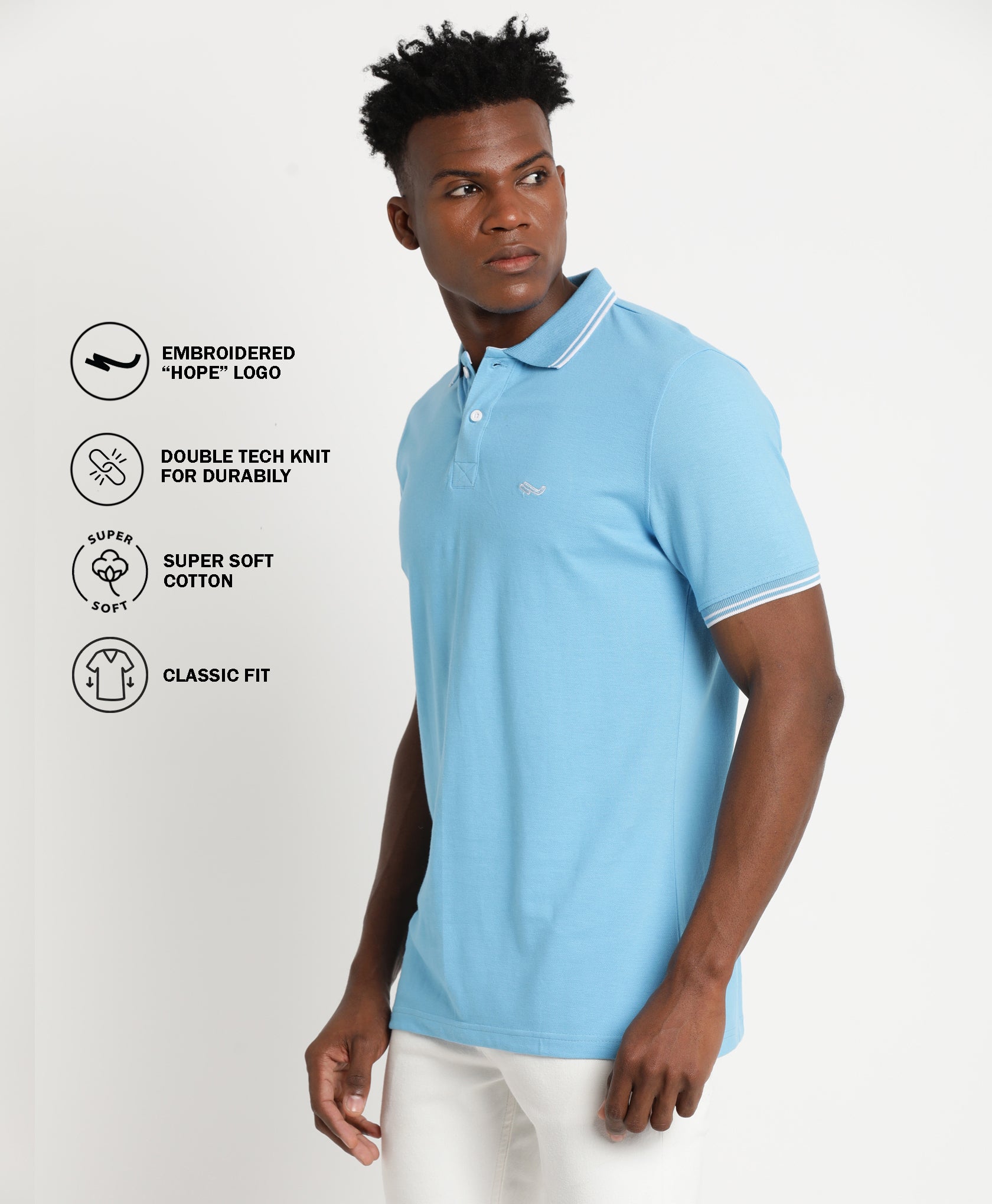 Aqua Blue Polo T-Shirt