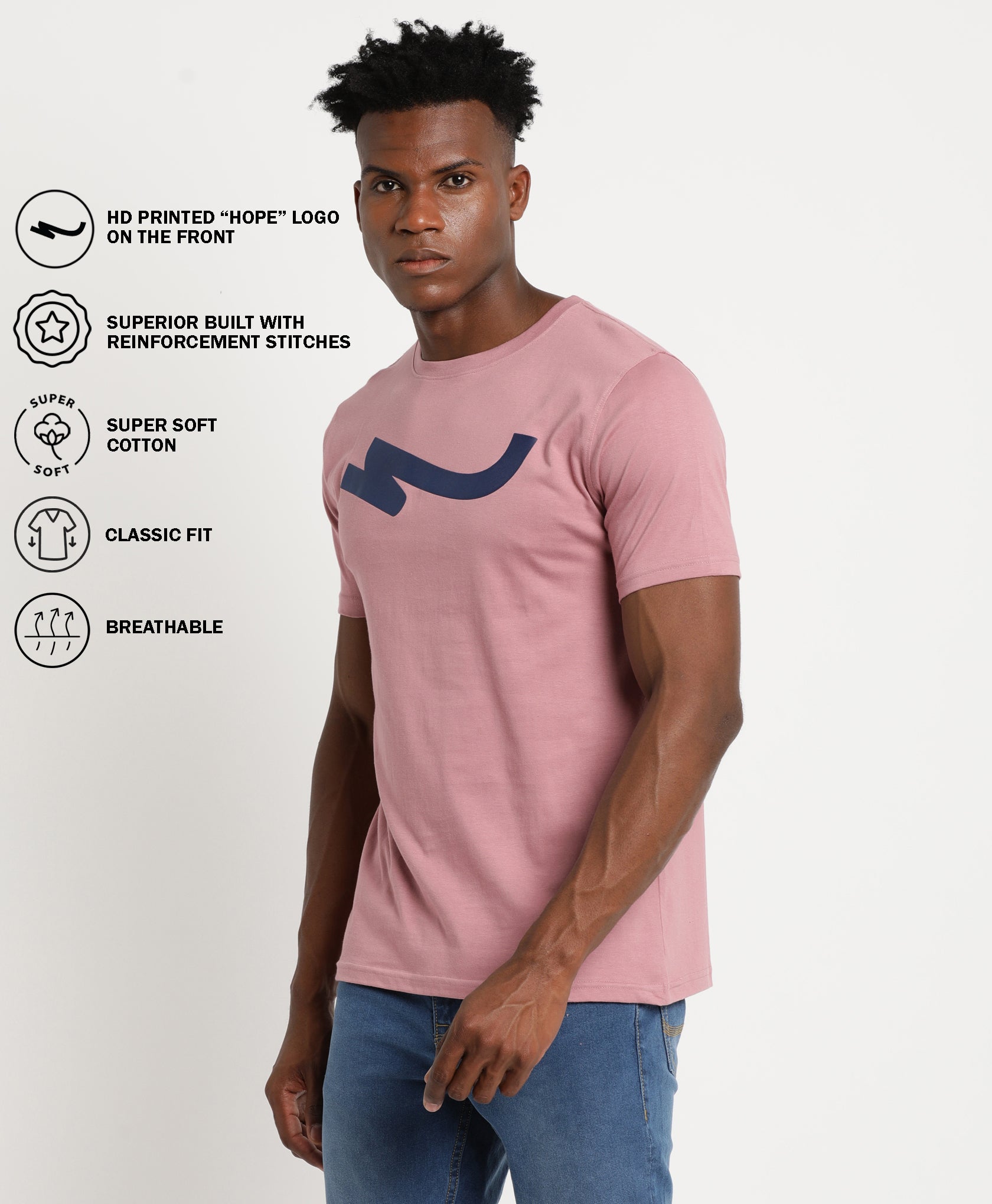 Mauve Pink Slim-fit T-Shirt