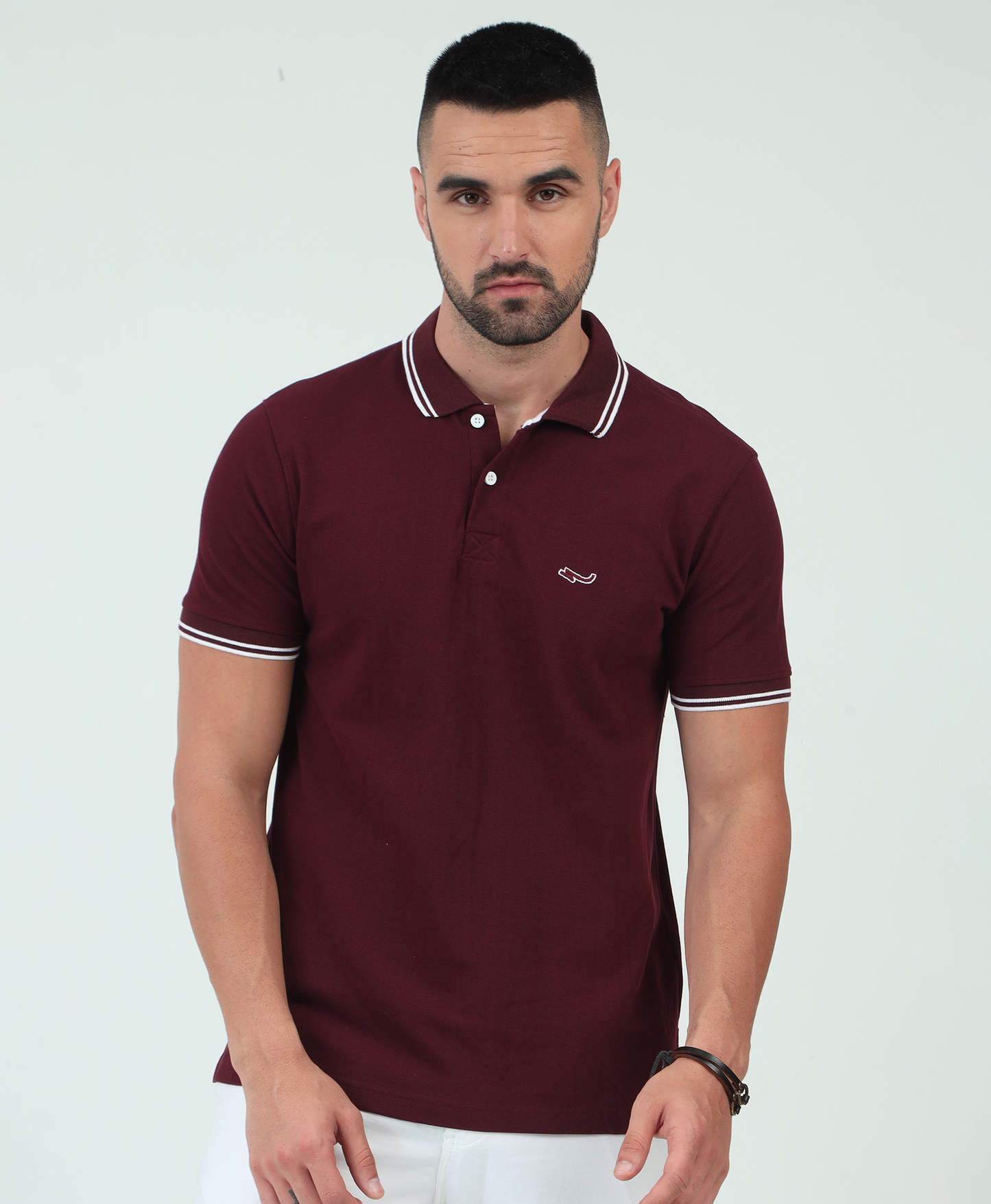 Maroon Back printed Polo T-Shirt