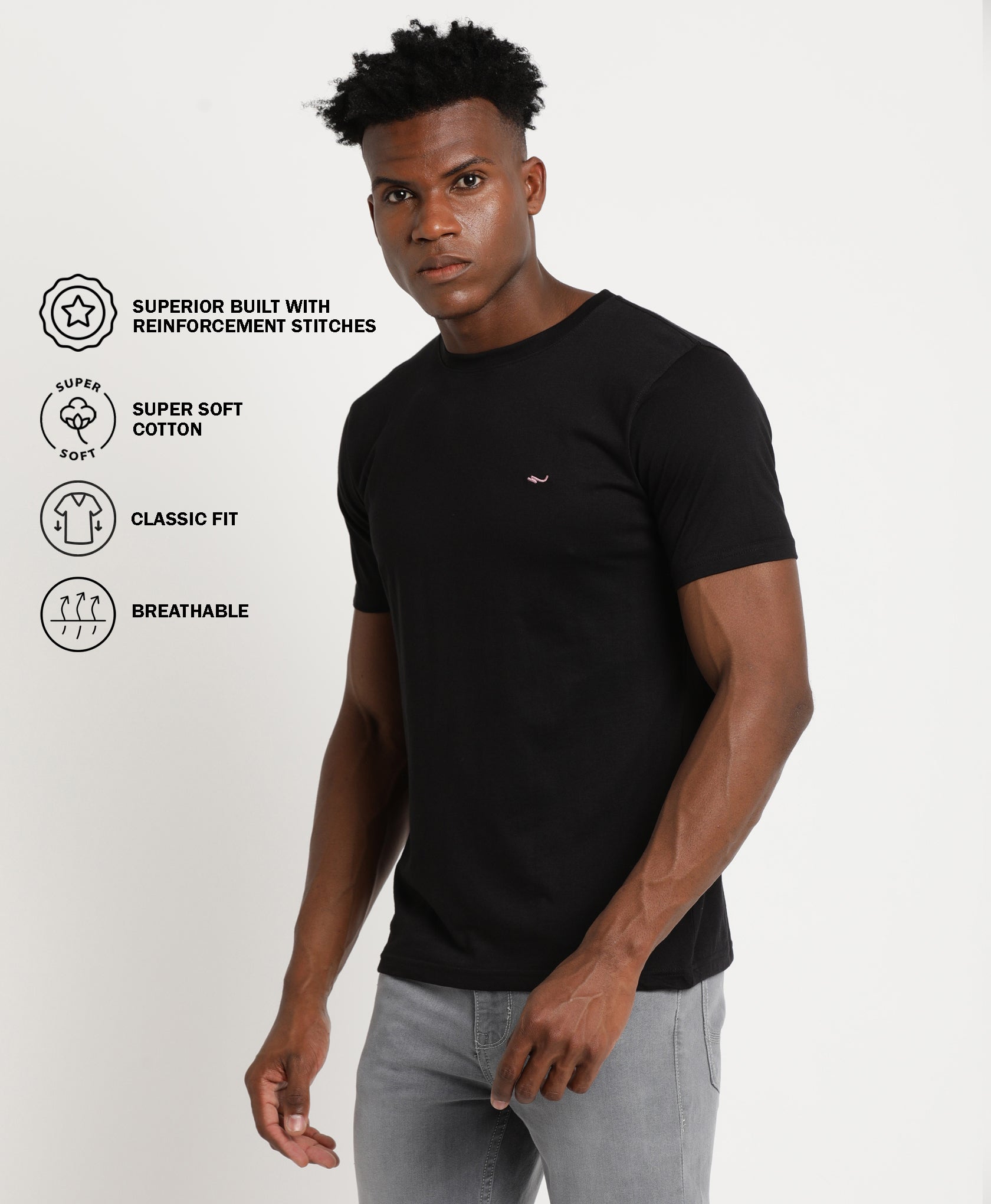 Black Slim-fit T-Shirt