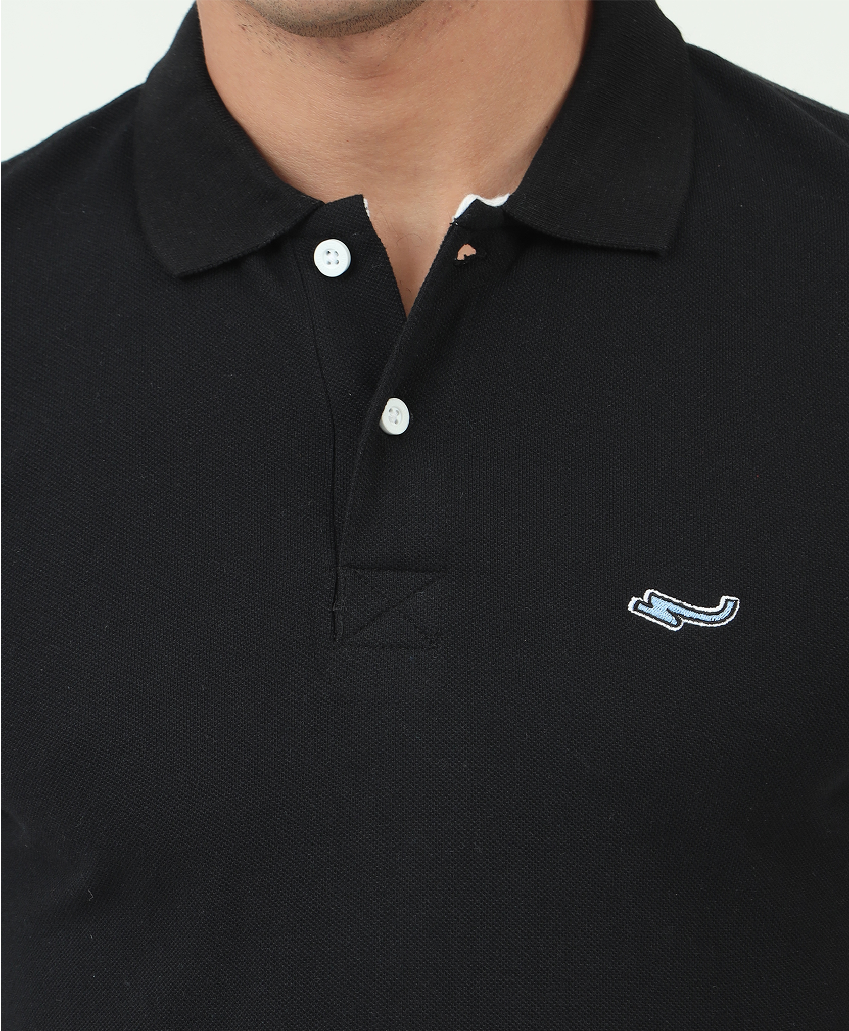 Black Back printed Polo T-Shirt