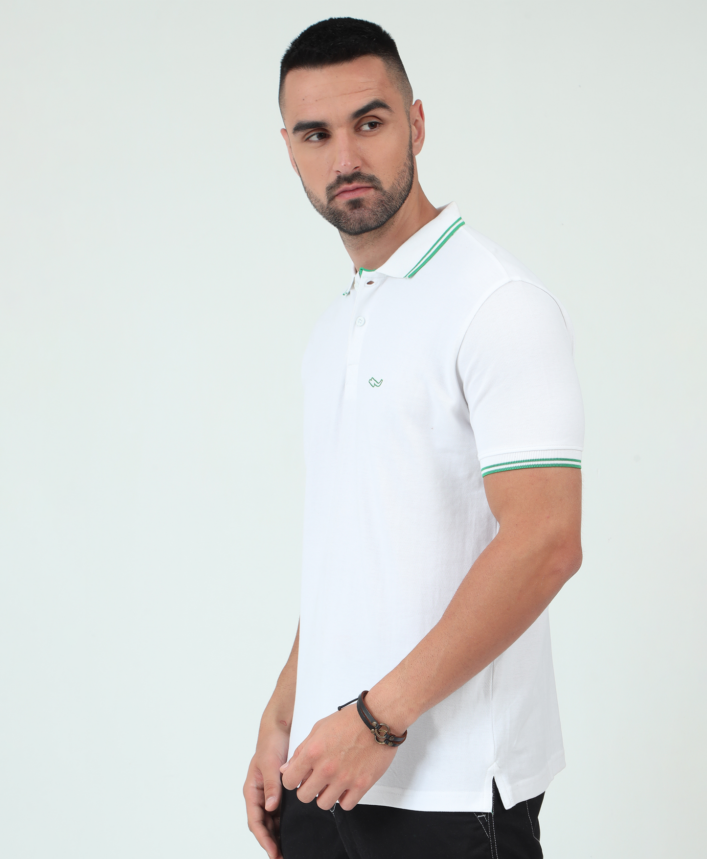 White Back printed Polo T-Shirt