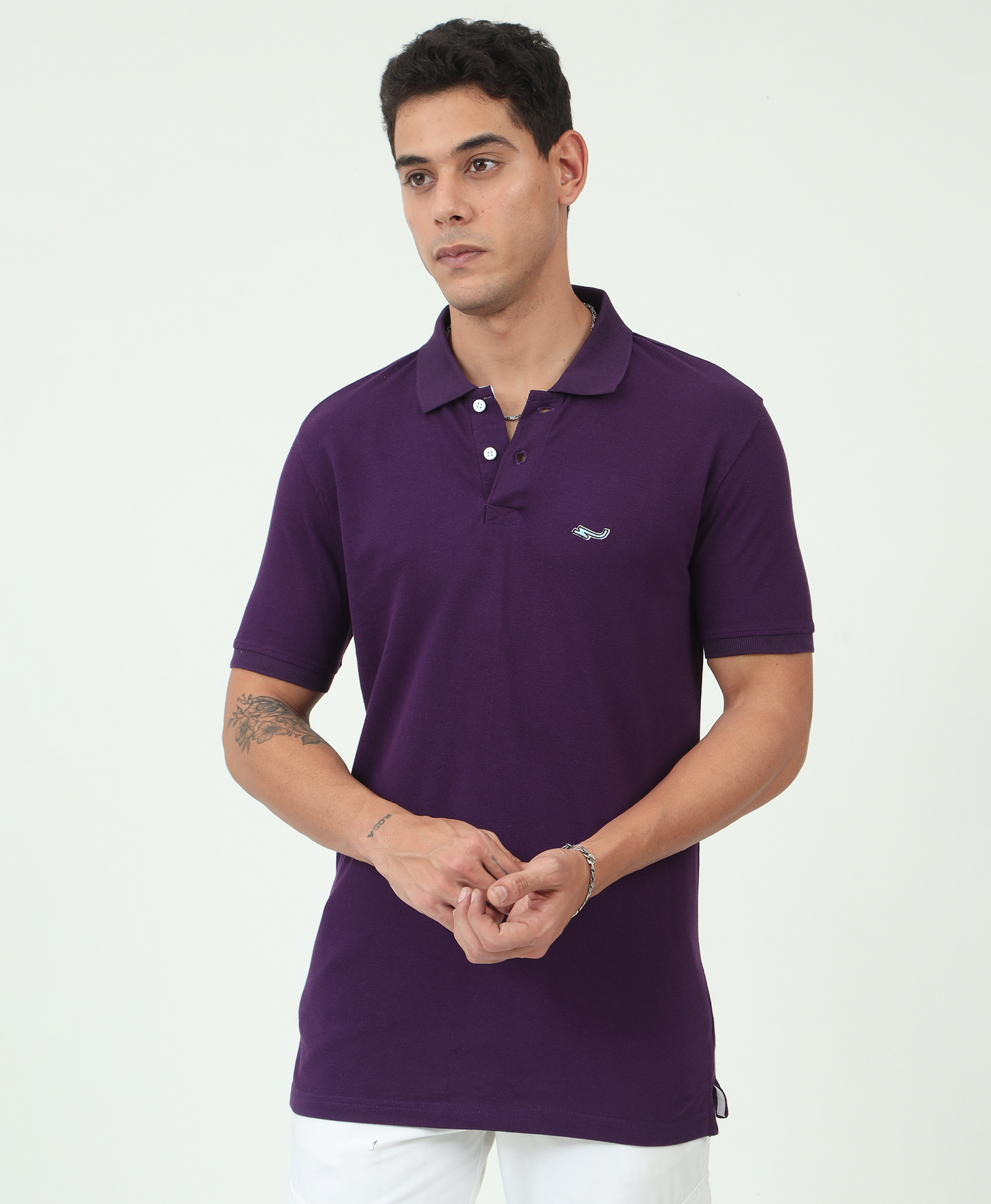 Purple Back printed Polo T-Shirt