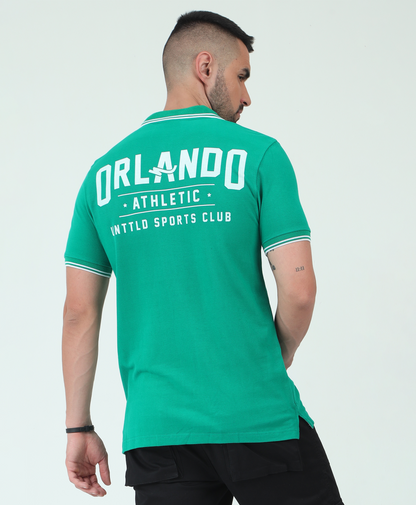 Green Back printed Polo T-Shirt