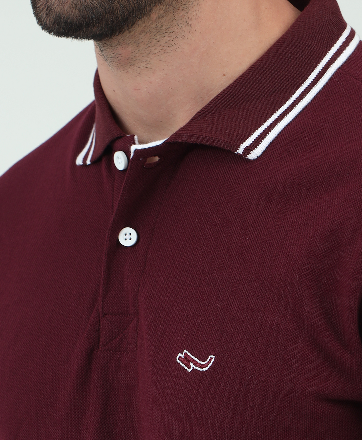 Maroon Back printed Polo T-Shirt