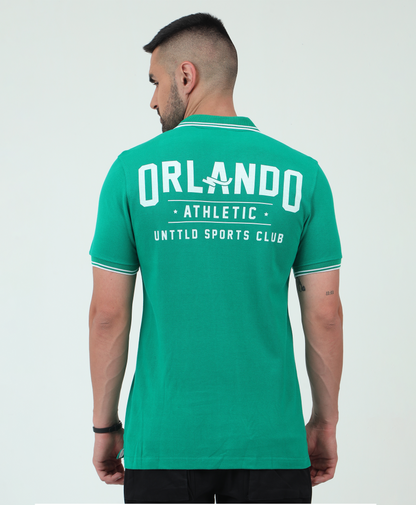 Green Back printed Polo T-Shirt