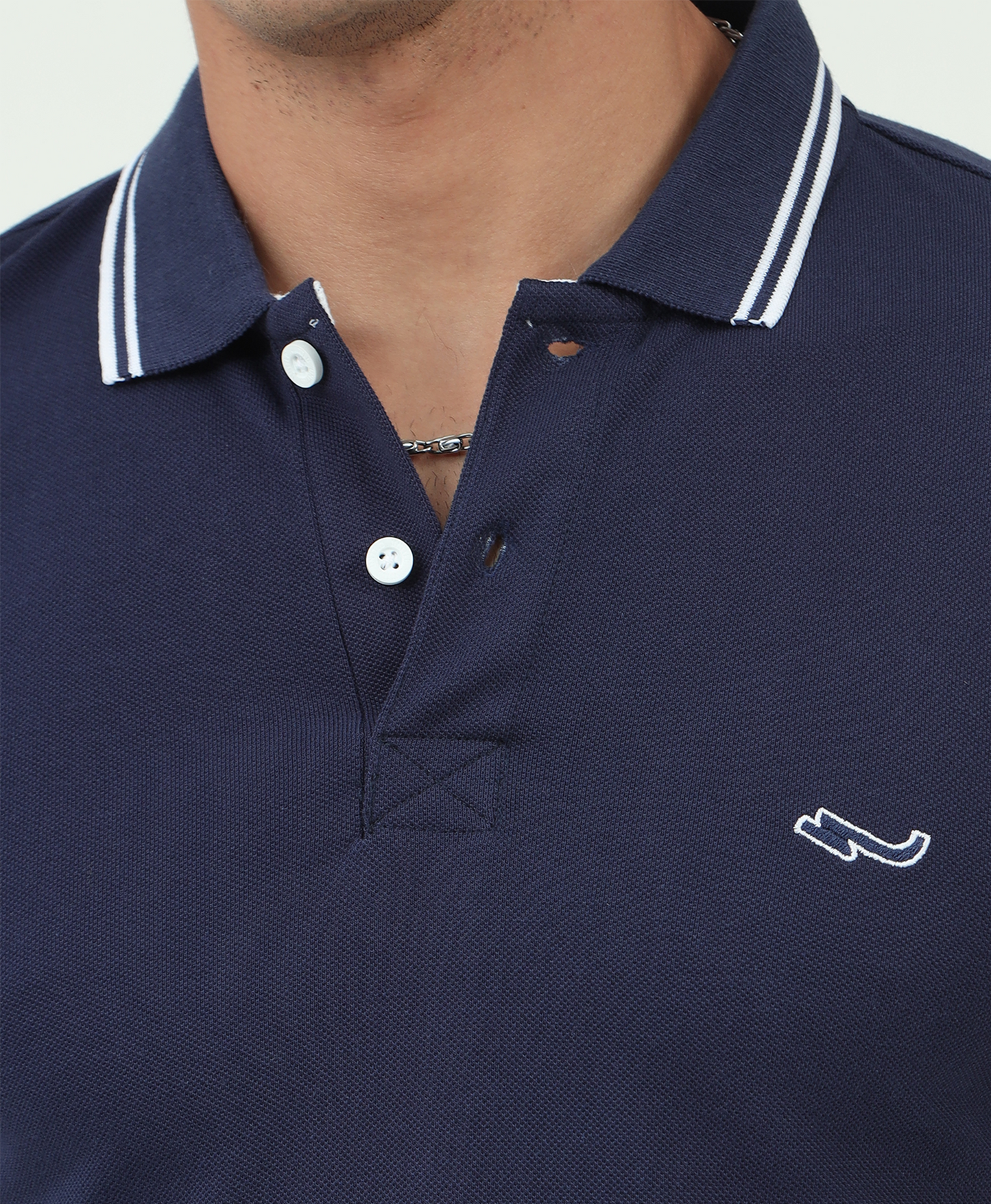 Navy Back printed Polo T-Shirt