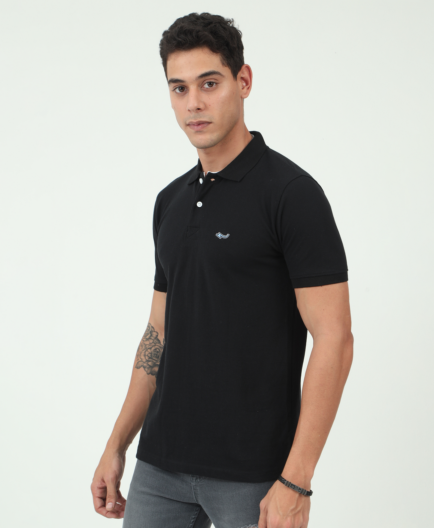 Black Back printed Polo T-Shirt