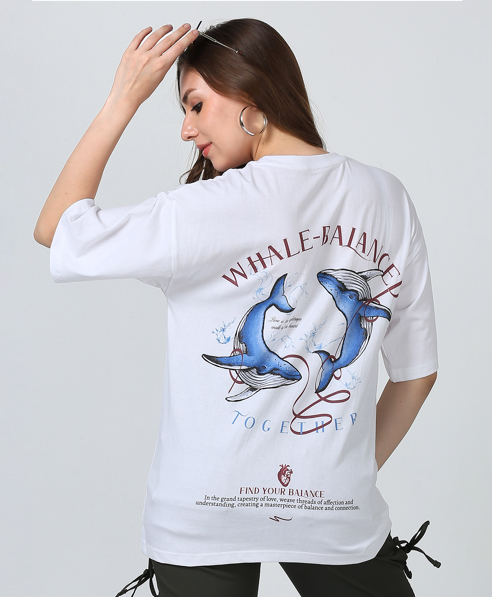 White Oversized Back Printed Unisex T- Shirt