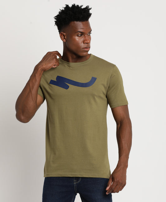 Olive Slim-fit T-Shirt for Men 