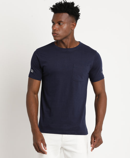 Navy Slim-fit T-Shirt for Men 