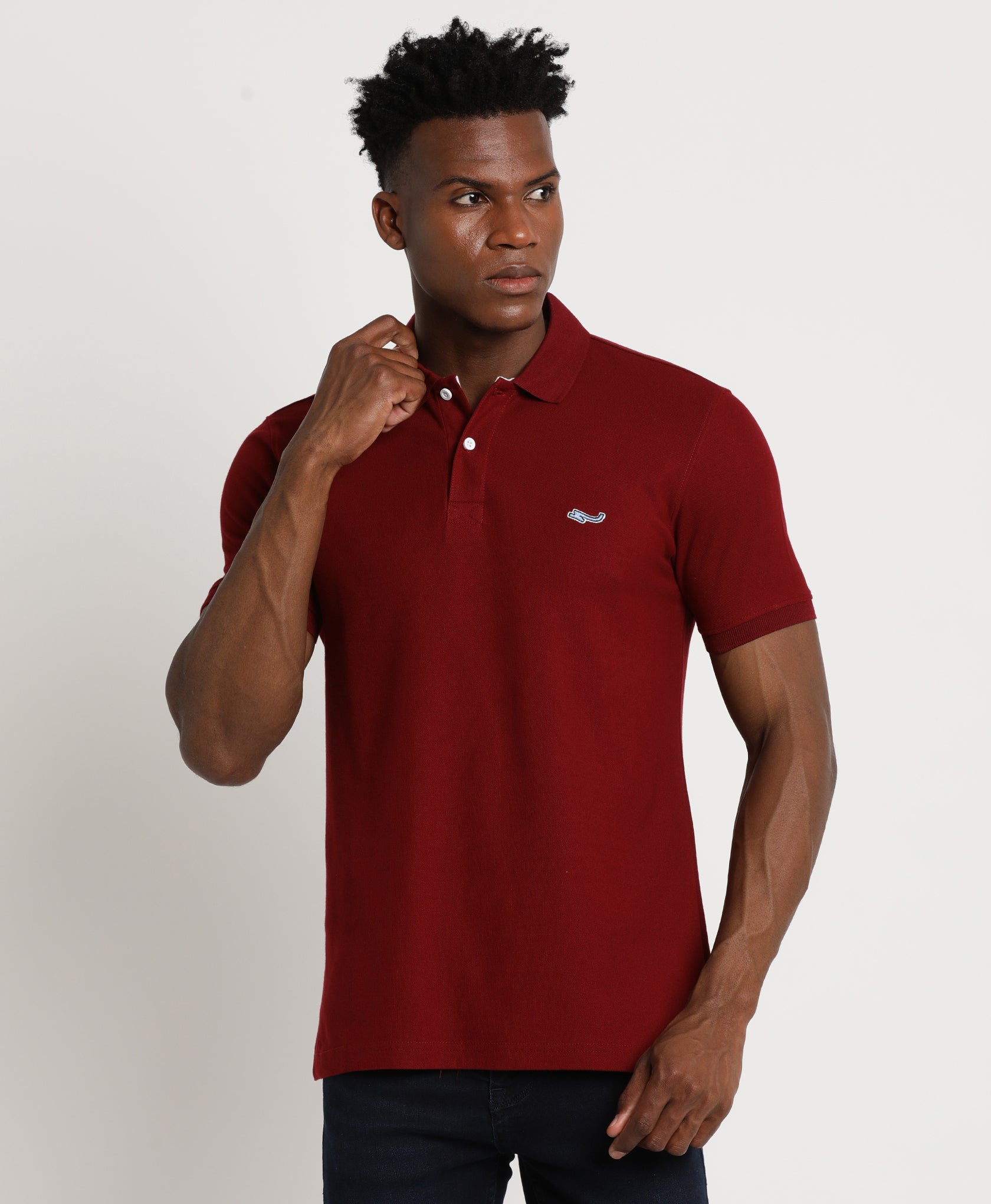 Deep Red Polo T-Shirt for Men 