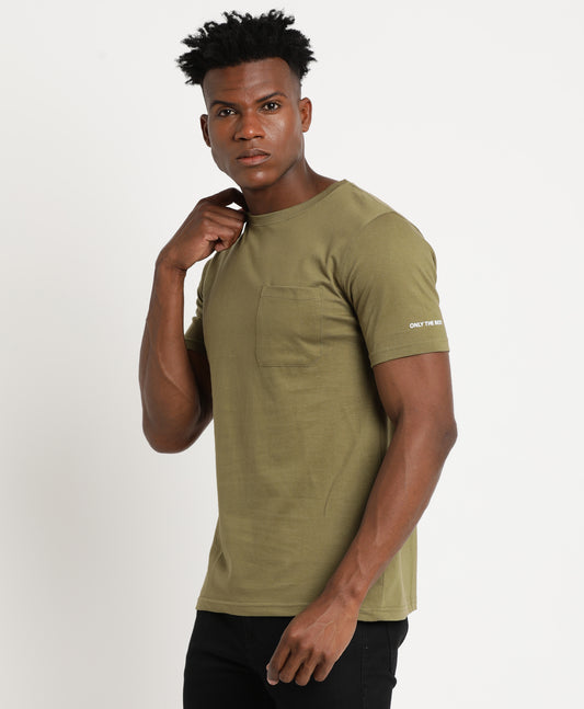 Olive Slim-fit T-Shirt for Men 