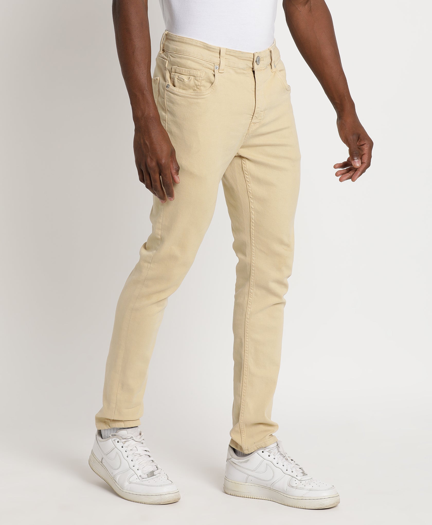 Beige Slim-fit Jeans