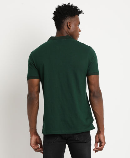 Dark Green Polo T-Shirt for Men 