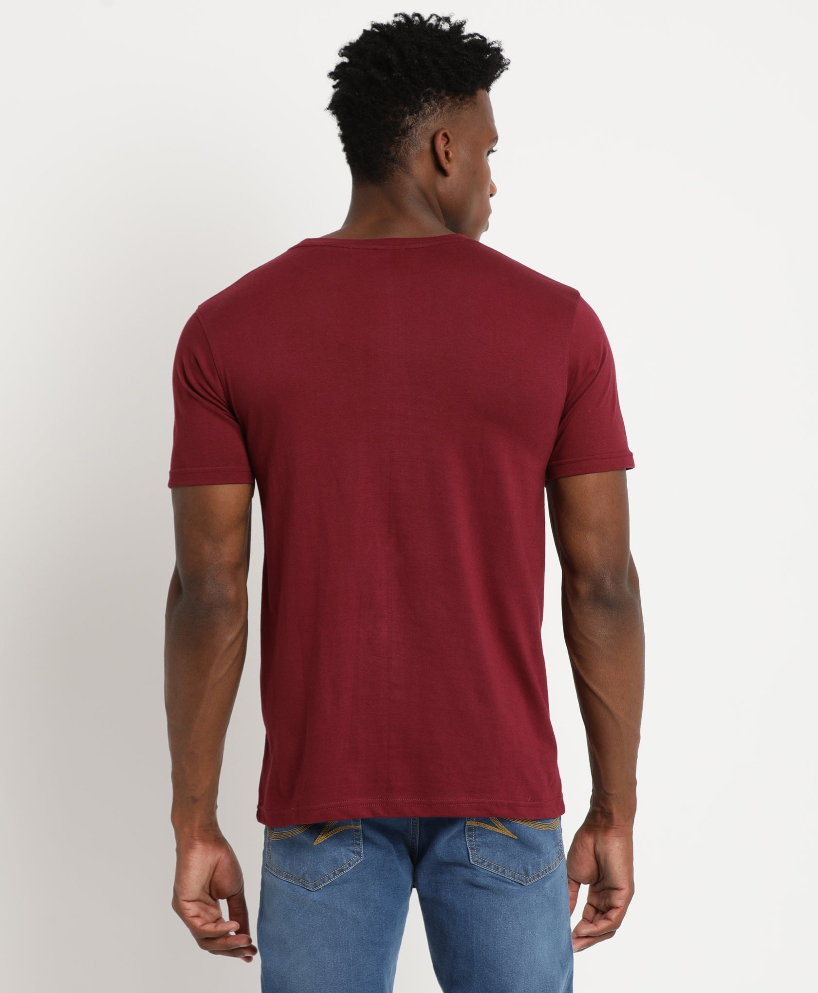 Maroon Slim-fit T-Shirt