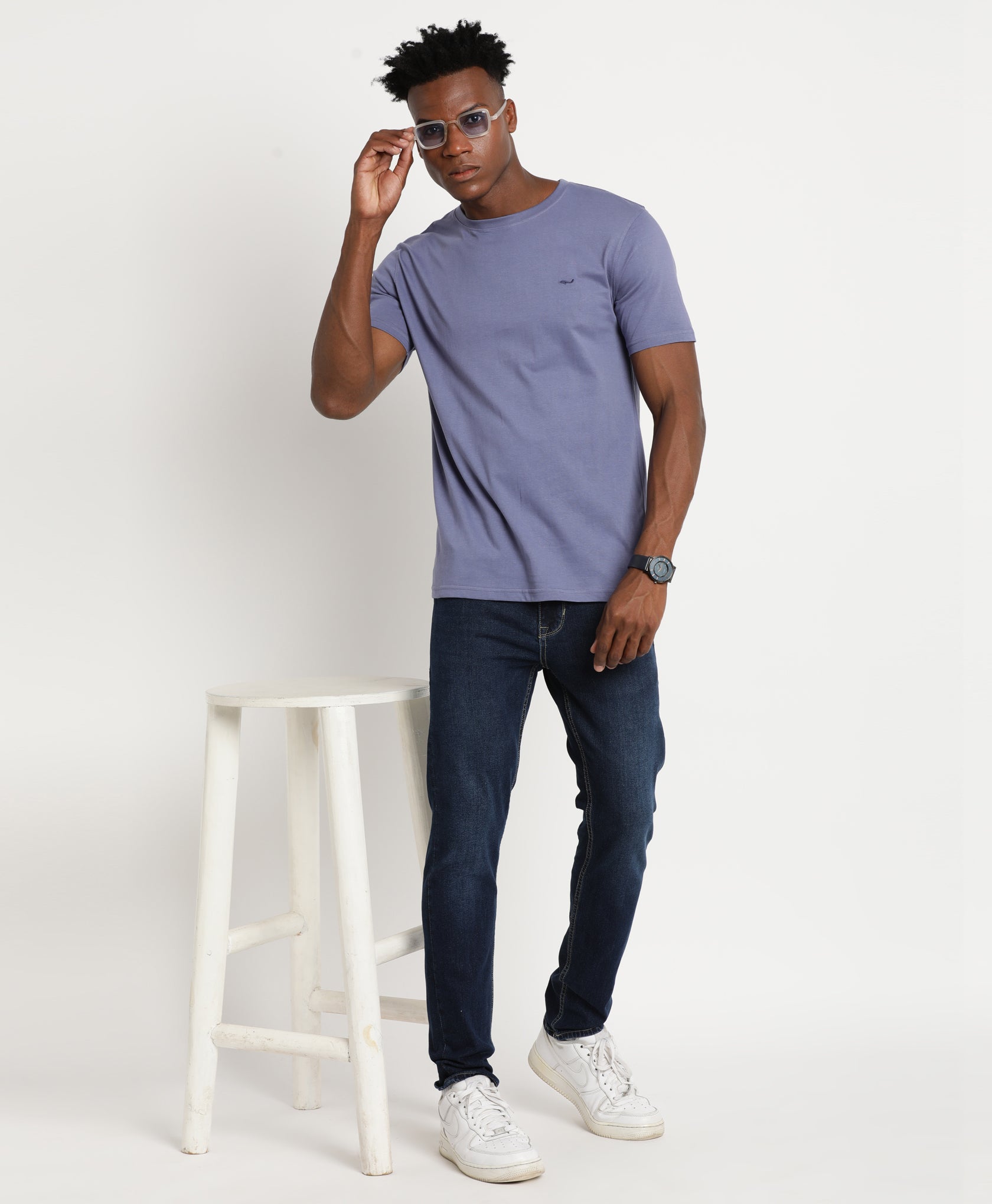 Slate Blue Slim-fit T-Shirt